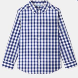 Jacadi Blue and White Gingham Button Down Shirt